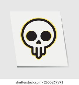 A black skull and crossbones icon with bones, a classic symbol of danger and death, perfect for Halloween or pirate-themed designs