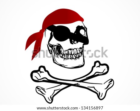 Black skull and crossbones on white background
