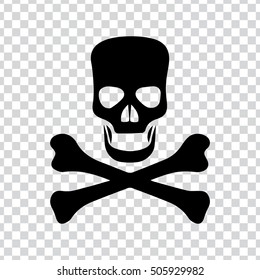 Black skull and cross-bones - sign of danger