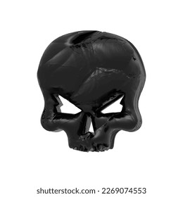 Black skull death 3d render vector 