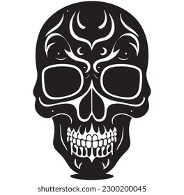 black skull fully vector and editable 