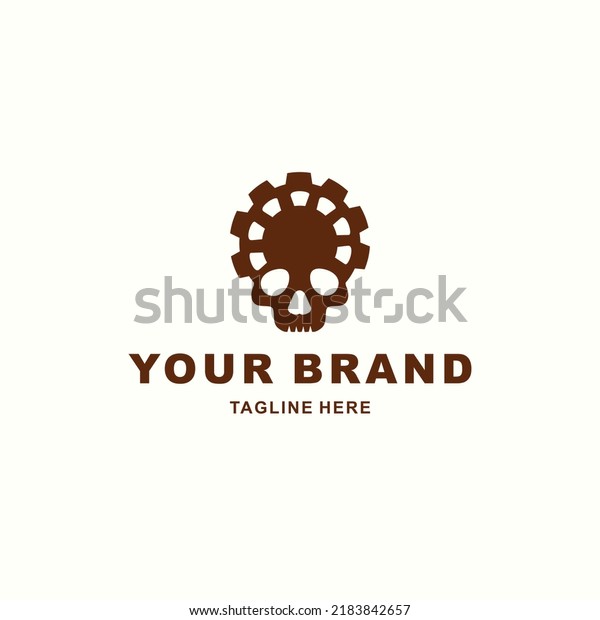 black skull and gear\
logo