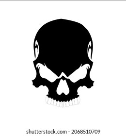 black skull head vector illustration