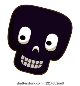Black skull icon. Cartoon of black skull vector icon for web design