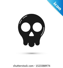 Black Skull icon isolated on white background. Happy Halloween party.  Vector Illustration
