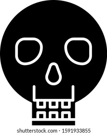 Black Skull icon isolated on white background. Happy Halloween party.  Vector Illustration