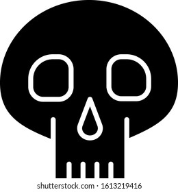 Black Skull icon isolated on white background.  Vector Illustration