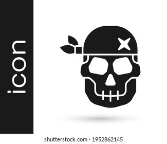 Black Skull icon isolated on white background. Happy Halloween party.  Vector