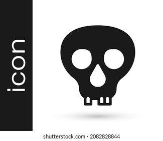 Black Skull icon isolated on white background. Happy Halloween party.  Vector