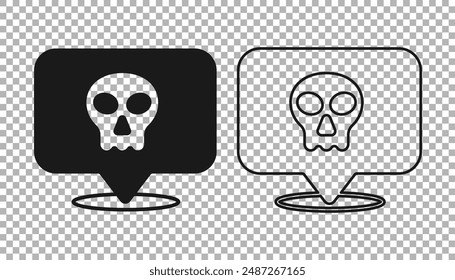 Black Skull icon isolated on transparent background. Happy Halloween party.  Vector