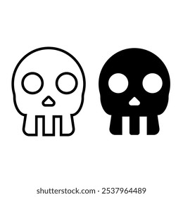 black skull icon isolated on white background eps 10