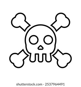 black skull icon isolated on white background eps 10