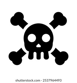 black skull icon isolated on white background eps 10