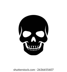 Black skull icon simple death danger symbol.