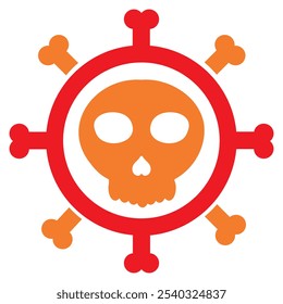 black skull illustration isolated on white background