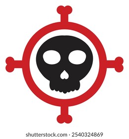 black skull illustration isolated on white background