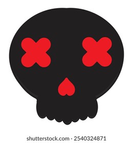 black skull illustration isolated on white background