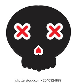 black skull illustration isolated on white background