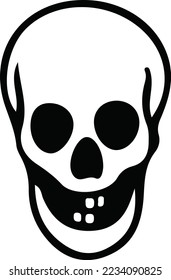 black skull illustration vector design 