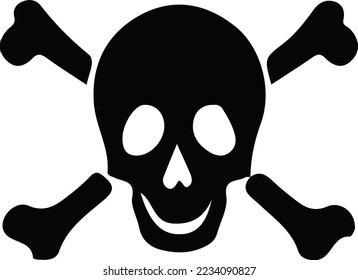 black skull illustration vector design 