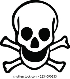black skull illustration vector design 
