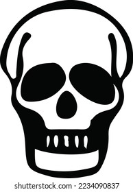 black skull illustration vector design 