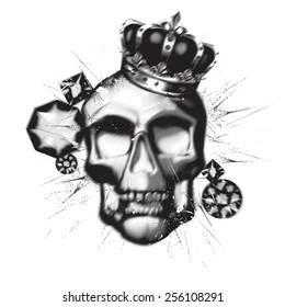 Black skull lithography style