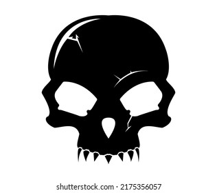 black skull simple abstract logo