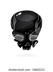 black skull symbol on white