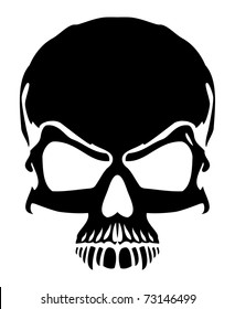 Black skull - vector