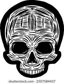 Black Skull Vector Design Art Tattoo Gothic Human Head Skeleton Retro Vintage Handdraw Chopper Motorcycle Motorhead Mexican Sugar Skull Tshirt Design 