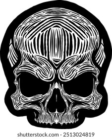 Black Skull Vector Design Art Tattoo Gothic Human Head Skeleton Retro Vintage Handdraw Chopper Motorcycle Motorhead Mexican Sugar Skull Tshirt Design 