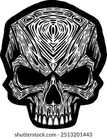 Black Skull Vector Design Art Tattoo Gothic Human Head Skeleton Retro Vintage Handdraw Chopper Motorcycle Motorhead Mexican Sugar Skull Tshirt Design 