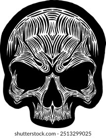Black Skull Vector Design Art Tattoo Gothic Human Head Skeleton Retro Vintage Handdraw Chopper Motorcycle Motorhead Mexican Sugar Skull Tshirt Design 