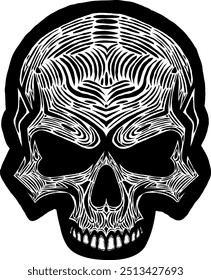 Black Skull Vector Design Art Tattoo Gothic Human Head Skeleton Retro Vintage Handdraw Chopper Motorcycle Motorhead Mexican Sugar Skull Tshirt Design 