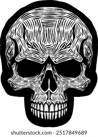 Black Skull Vector Design Art Tattoo Gothic Human Head Skeleton Retro Vintage Handdraw Chopper Mexican Sugar Skull Component Tshirt Design 