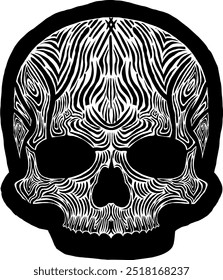 Black Skull Vector Design Art Tattoo Gothic Human Head Skeleton Retro Vintage Handdraw Chopper Mexican Sugar Skull Component Tshirt Design 