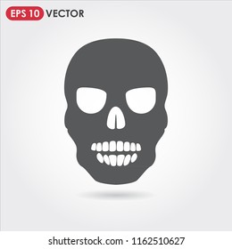 black skull vector icon on light background
