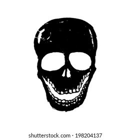 Black skull. Vector illustration.