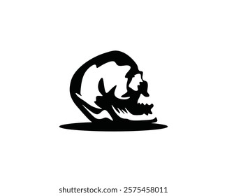 black skull vector logo illustration desig