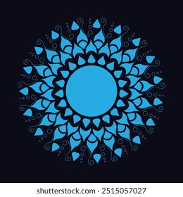 Black sky color simple mandal use for background, mandala design, mandala painting, mandala painting for beginners