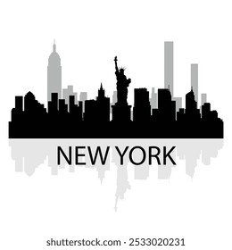 black skyline new york vector