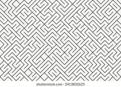 Black slant parallel dynamic random line elements in seamless background texture isolated on a white background. Minimalist abstract pattern with edit stroke. Geometric vector illustration