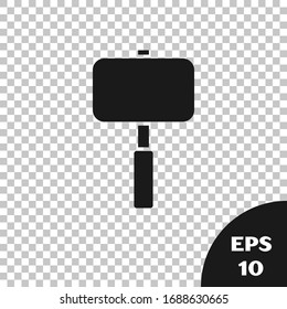 Black Sledgehammer Icon Isolated On Transparent Background.  Vector Illustration