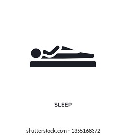 black sleep isolated vector icon. simple element illustration from gym and fitness concept vector icons. sleep editable logo symbol design on white background. can be use for web and mobile