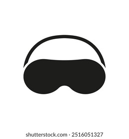 Black sleep mask icon. Vector. Flat design.