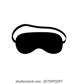 Black sleep mask silhouette icon vector illustration design on white background.