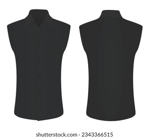 Black sleeve less shirt. vector  svg