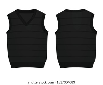 Black sleeveless sweater. vector illustration