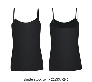 Black sleeveless t shirt. vector illustration